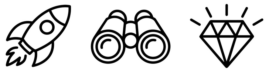 company mission vision values icons