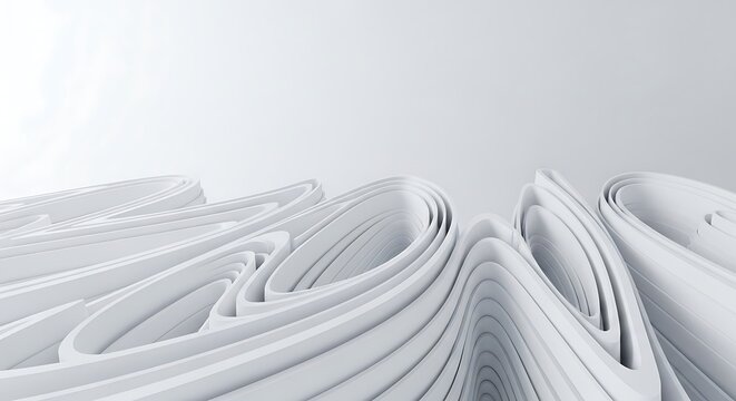 Abstract white curves create a modern architectural background