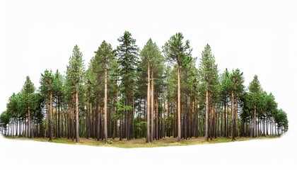 pine forest isolated on white background