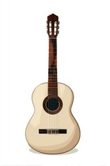 Obraz premium Elegant Acoustic Guitar Illustration. Classic Musical Instrument with Warm Tones and Rich Wood Texture