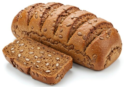 Hearty whole grain bread with sunflower seeds, healthy baking, rustic loaf, wholesome food