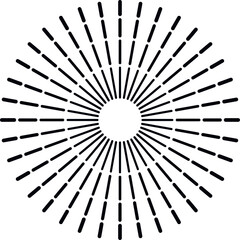 Radiating dashed lines creating a sunburst effect