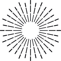 Sunburst radiating dashed lines creating a graphic element