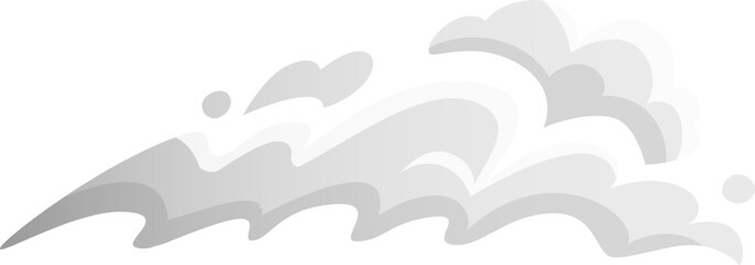 Gray smoke or steam flowing abstract illustration