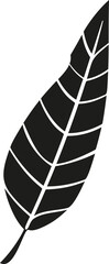 Tropical leaf silhouette icon representing nature and ecology