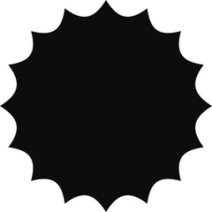 Black starburst shape icon vector design element