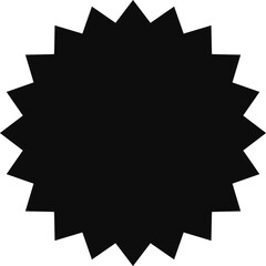 Black starburst shape promoting special discount or best seller