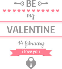 Valentine's Day greeting card design with heart lock