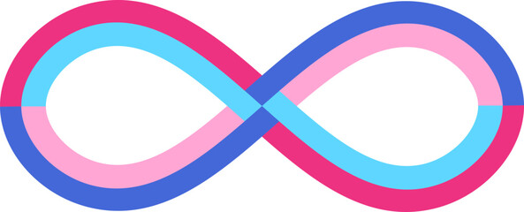 Infinity symbol showing autism pride and awareness colors