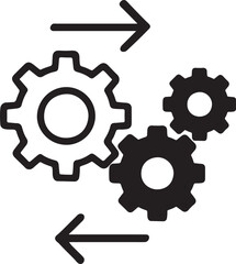 set of gear wheels cogs smooth process icon vector