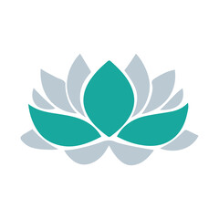 Obraz premium Minimal lotus flower symbol suited for wellness, spa, yoga, and calm nature-inspired branding.