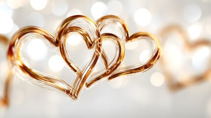 Artful Digital Illustration of Intertwined Heart Forms in Celebratory Christmas Tones on a Luminous White Backdrop Evoking Unity and Joyful Holiday Cheer