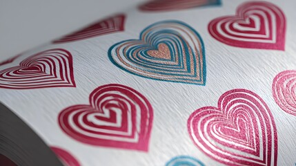 Stylish Overlapping Heart Design in a Christmas Palette on an Immaculate White Background Blending Festive Tradition with Contemporary Artistic Flair