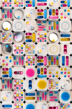 3D gaming blocks with vibrant tech-style colors