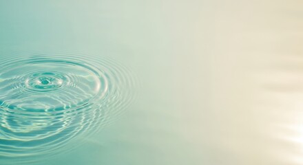 Closeup of water ripples creating concentric circles on a serene, tranquil surface with soft, diffused light and a calming, meditative feel