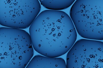 Highly textured blue gel with countless microbubbles, suitable for modern web design, product packaging, and science-inspired promotional materials