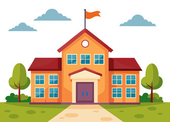 School building illustration