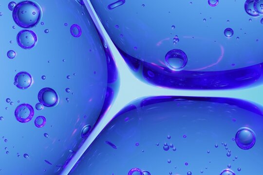 Floating translucent blue orbs filled with tiny bubbles, ideal for tech branding, clean aesthetic layouts, and conceptual advertising campaigns