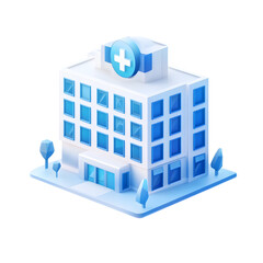 Fototapeta premium Modern Hospital Building with Cross Symbol on Top