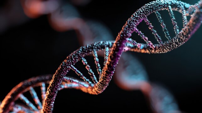 Intricate Helix: Artistic Depiction of DNA Structure for Genoma Exploration in Scientific Context