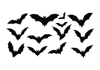 Naklejka premium Bat silhouettes flying
