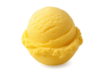 Yellow ice cream scoop on transparent background