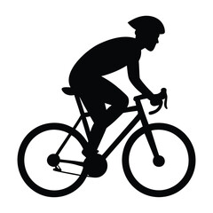 silhouette of a man riding a bicycle