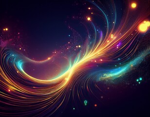 Fototapeta premium abstract glowing particles swirling design