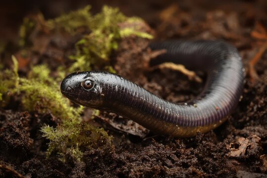 Ichthyophis sp.: A Unique Caecilian Species Thriving in the Moist Humus of Western Ghats Forests