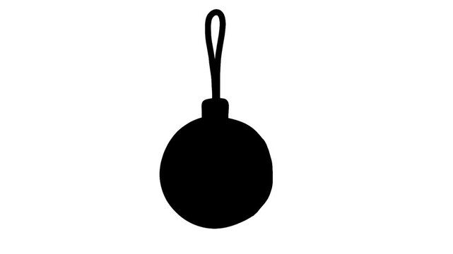 black christmas toy isolated on white
