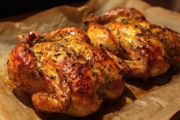 Deliciously Baked Cornish Game Hens Glazed to Perfection, Freshly Out of the Oven