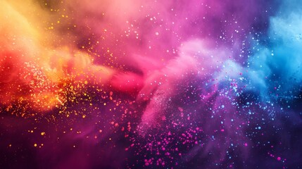 Stunning vibrant explosion of color with a dynamic cosmic dust effect for modern designs and backgrounds, perfect for adding energy and a creative touch