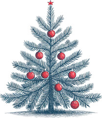 Holiday Pine Tree Vector &ndash; Cute Mascot-Style Christmas Graphic