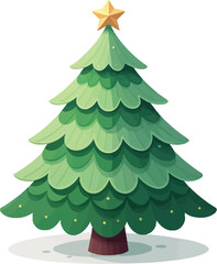 Christmas Tree Vector in Mascot Style
