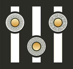 Decorative Ornate Circle Emblem Set Ornamental Frame Shape Design Element