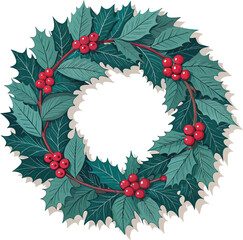Christmas Wreath Vector in Mascot Style