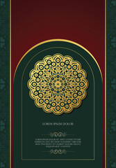 Elegant Golden Mandala Detail Greeting Card Invitation for Celebration and Decoration