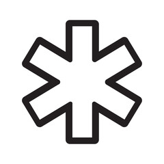 Star of Life Medical Symbol Outline Icon Vector