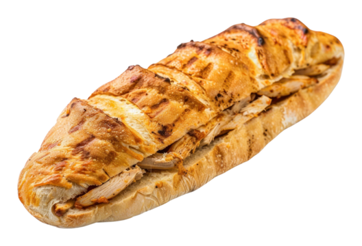 PNG Pan con pollo sandwich baguette bread.