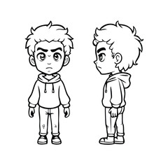Angry Cartoon Boy Character Sheet (Turnaround)