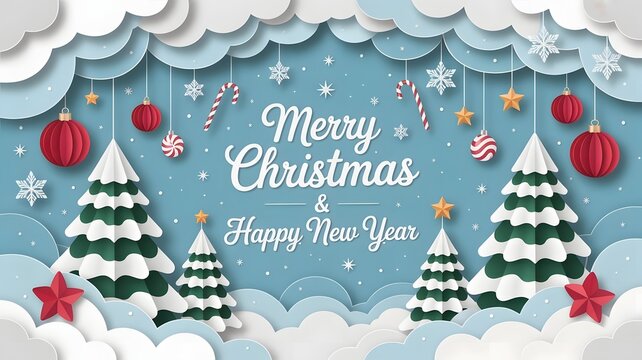 Whimsical Paper-Cut Art for Christmas and New Year Greetings
