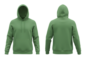 Stylish green hoodie apparel mockup front and back