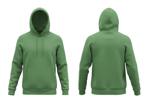 Stylish green hoodie apparel mockup front and back