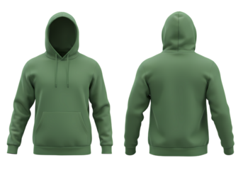 Stylish unisex hoodie front and back view mockup