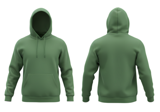 Stylish unisex hoodie front and back view mockup