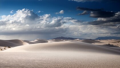 vast white desert dunes under cloudy sky