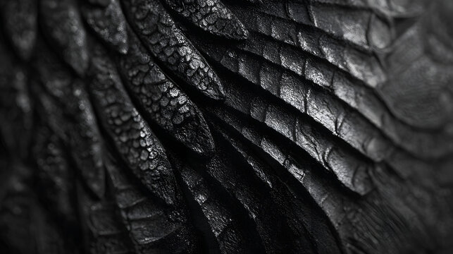 a black wall with mild indentations which looks like dragon wings