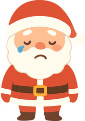 Christmas Sadness: Crying Santa Claus Character with Tear