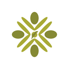 Green olives with a Palestine map inside vector illustration.