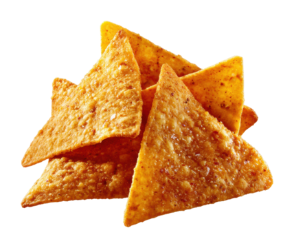 Crunchy tortilla chips snack time kitchen casual isolated on transparent background